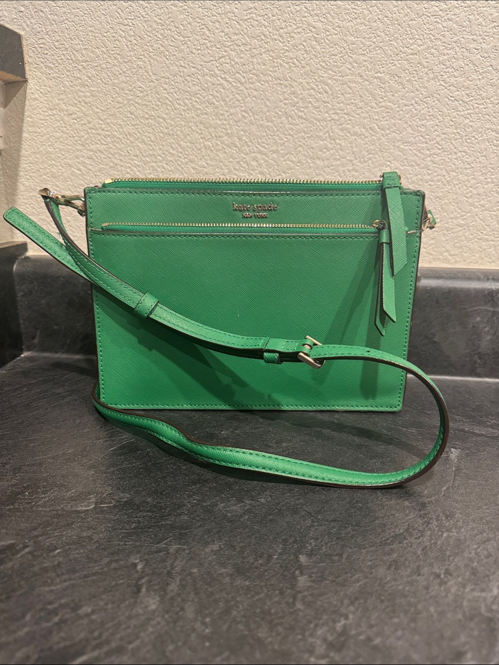 kate spade Bright Green Saffiano Crossbody Bag